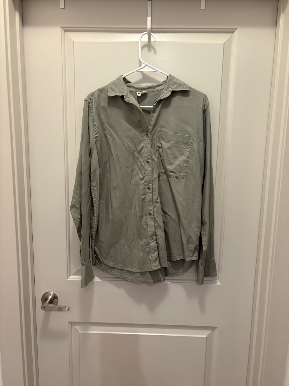 Pact  Button-Down Shirt in Sage size xs organic cotton